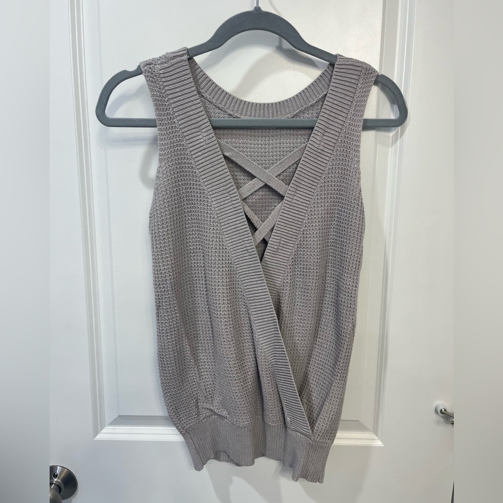 Reversible Knit Sleeveless Sweater
